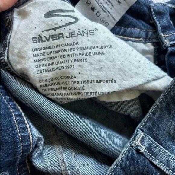 Vintage Silver Jeans Suki Boot Cut Size 28x 32 Distressed  Dark Wash Y2K flare - Picture 6 of 8